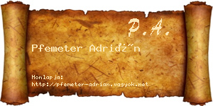Pfemeter Adrián névjegykártya