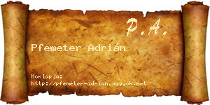 Pfemeter Adrián névjegykártya